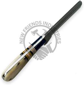 High Quality Damascus Steel Cow Boy Knife Bull <b>Cutter</b> Beautiful Leather Sheath Handmade Customizable OEM/ODM Hot Selling - Product Image 3