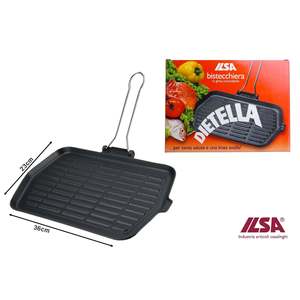 Ilsa Dietella Padella Grill in Ghisa 23x36cm Compatibile con Induzione - Product Image 1