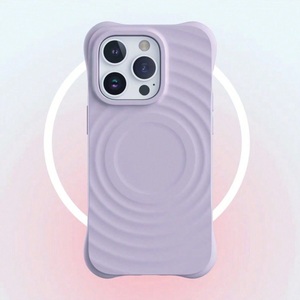 Funda de teléfono de silicona TPU con patrón de onda 3D de lujo, funda móvil ultrafina magnética a prueba de golpes para iPhone 16 Promax 16 Plus 15 14 13 - Product Image 1