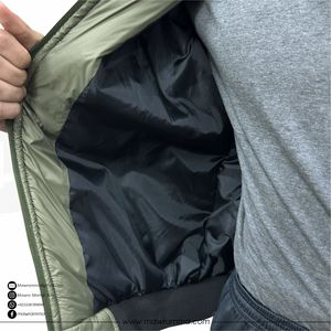 Chaqueta Bomber Impermeable con Parches de Memoria Bordados con Logotipo Personalizado de Alta Calidad al por Mayor para Unisex - Product Image 5