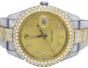 Reloj de acero inoxidable automático de cuarzo dorado para hombre, moissanita de calidad VVS1 con estilo Hip Hop, esfera de cristal, ventana, joyería de moda - Product Image 1