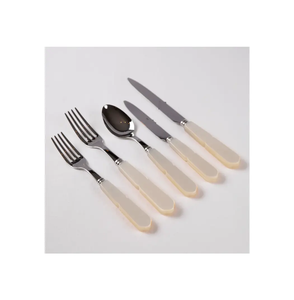 Cuchara de acero inoxidable con mango de resina negra Cubiertos dorados Cubiertos para casas de campo postres uso en venta productos - Product Image 2