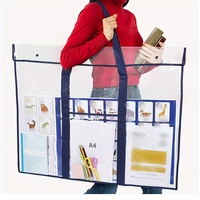 Boîte de rangement pour œuvres d'art de grande capacité 78*61cm, tableaux blancs, affiches, plans, tableaux d'affichage, sac de rangement étanche en PVC transparent