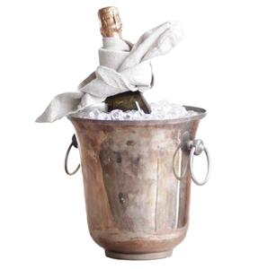 Champagne Ice Bucket Silver Finished Wine Chiller With Handle Beer Cooler for <b>Bar</b> & Clubs Usage Metal Ice Bucket in Simple Look - Product Image 3