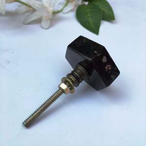 ลูกบิดหินอ่อนตกแต่งสีขาวและสีทองขนาดรูปร่างตามสั่งผลิตในอินเดีย - Product Image 5