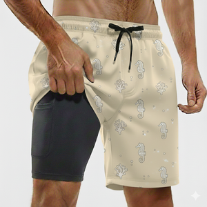 Shorts de bain pour hommes à séchage rapide, respirants, imperméables, protection UV, légers, taille mi-haute élastique, imprimé floral - Product Image 4
