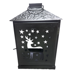 Linterna de vela moderna duradera de metal y vidrio con soporte de pilar a prueba de viento para decoración del hogar y fiestas de Navidad - Product Image 6