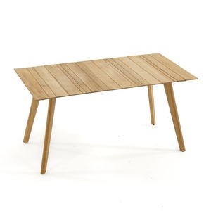 Table à manger en teck en bois de couleur naturelle avec 4 chaises pour restaurant ou hôtel - Product Image 2