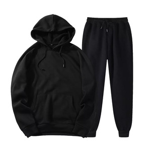 Blank Solid Color Jogging and <b>Running</b> Wear Activewear Tracksuit Casual and Big Distressed Logo Sweatsuit for Men - Product Image 2