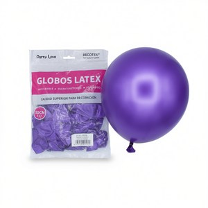 Globos de Látex Party Love de 30 cm, Color Morado Metálico, para Decoración - Product Image 2