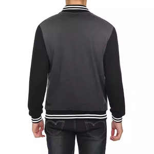 Veste bomber universitaire pour homme, épaules tombantes, broderie, design OEM, veste en polaire Oyster - Product Image 2