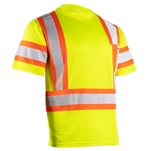 <b>Men's</b> Hi Visibility <b>Work</b> T-<b>Shirts</b> Custom Reflective Safety Stripes workwear Uniform Fluorescent <b>Work</b> Wear T <b>Shirt</b> <b>Men</b> Breathable - Product Image 2