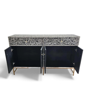 Mueble de Almacenamiento Artesanal con Incrustaciones de Nácar Premium para Espacios de Estar - Product Image 3