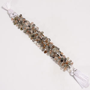 ลูกแพร์แร่ควอทซ์หลายลูกแพร์ธรรมชาติพลอยเจียระไนยาว8นิ้วลูกปัดควอทซ์หลายรูไทล์ลูกปัดพลอย - Product Image 1