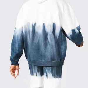 Chándal teñido con lazo antiarrugas para hombre, transpirable, cómodo, con capucha, con el mejor servicio OEM de fabricación, chándal teñido con lazo - Product Image 5