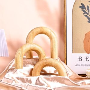 Thiết lập của 3 vòm bằng gỗ trang trí đối tượng thẩm mỹ kệ và Bàn cà phê trang trí trung tính kệ sách điểm nhấn japandi phong cách hiện đại - Product Image 4
