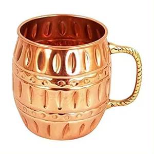 Juego de 2 Tazas Moscow Mule de Cobre Puro Martillado con Asa de Latón Dorado para Fiestas, Tazas de Cobre para Beber Vodka - Product Image 6