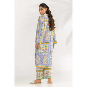 Conjunto Unisex Estilo Bohemio de Algodón y Viscosa IPST-77227, Tela Crepé Estampada para Primavera/Verano - Product Image 1