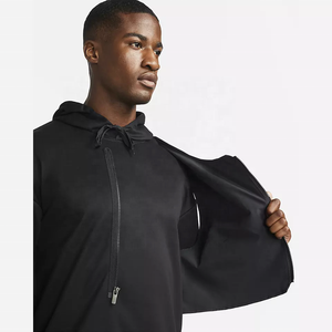 Sudaderas con capucha OEM para hombre, jersey de tela personalizada prémium de Color negro con estilo de cremallera y bolsillo portátil, nuevo - Product Image 4