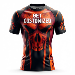 Protector de sarpullido MMA personalizado hecho para entrenamiento duro usando tela de compresión profesional con opciones de configuración de manga kimono de jiu jitsu - Product Image 5