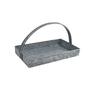 Irect-bandeja de servicio de comida rústica de 1 nivel, bandeja de metal galvanizado de alta calidad para decoración vintage de casa de campo - Product Image 3