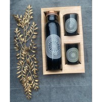 Ensemble de bouteilles d'eau personnalisables en cuivre, faites à la main, de luxe, modernes, compatibles lave-vaisselle et micro-ondes, isolées sous vide, intelligentes, anti-fuite, idéales comme cadeau