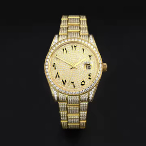 <b>Men's</b> Luxury Business Stainless Steel Quartz <b>Watch</b> with Moissanite Diamonds and Diamond Look - Product Image 5