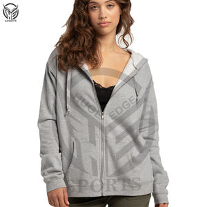 Sweats à capuche zippés 100% en coton-polaire de haute qualité les plus vendus pour les femmes, plus la taille, col à capuche, conception de la saison d'hiver - Product Image 1