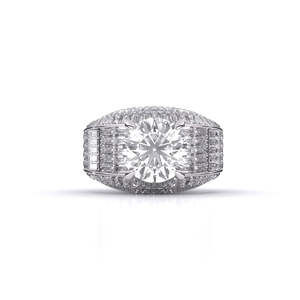 Bague solitaire en diamant rond éternel de 6,02 carats, couleur F, clarté VS, diamant cultivé en laboratoire, en or 14 carats, cadeau d'anniversaire de mariage - Product Image 1