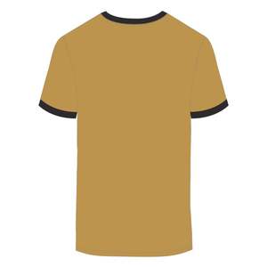 HBCU Educated Men Chenille Contrast Trim Ringer T Shirt <b>Purple</b> with Gold Embroidered Letters Soft Cotton Collegiate Apparel - Product Image 3