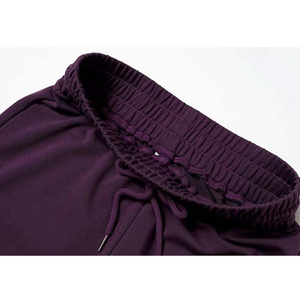 Ropa informal 100% algodón Mujer pierna ancha pantalón de cintura alta suelta cintura elástica transpirable pierna ancha logotipo personalizado - Product Image 5