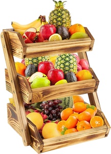 Cesta de frutas de tres niveles de madera Natural de alta calidad, almacenamiento con paneles duraderos de lujo, ocasiones de boda en casa, cuencos versátiles - Product Image 5