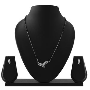 Indian Mangalsutra Jewelry Nupcial Pendiente Fabricante indio Joyería al por mayor CZ Crystal Wedding Mangalsutra Necklace Set - Product Image 2