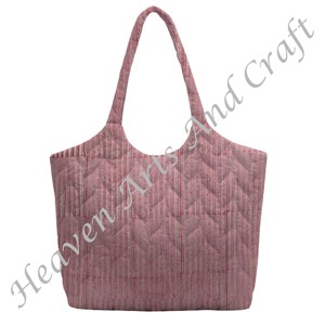 Sac fourre-tout matelassé 100% en coton biologique imprimé Hand-Block du fabricant indien Sac de shopping à deux poignées à la mode en gros - Product Image 4