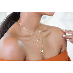 Round Baguette Diamond Necklace - Product Image 2