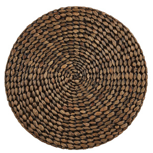 Tapis en fibres naturelles de jacinthe d'eau conçu pour les maisons modernes Nuances neutres Détails faits à la machine Intérieur oriental Extra épais - Product Image 1