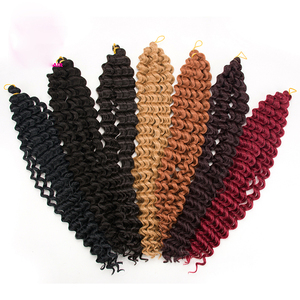 Ciocche di Capelli Ondulati Profondi 20 Pollici, Estensioni di Capelli Super Lunghi, Trecce Ondulate Profonde, Capelli Sintetici per Uncinetto - Product Image 1