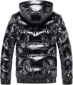 Veste universitaire brillante de qualité supérieure pour hommes manteau chaud isolé avec capuchon résistant à l'eau col montant-vêtements d'hiver en gros - Product Image 2