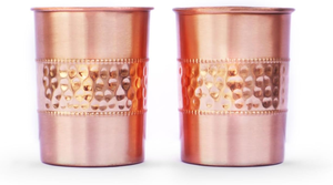 Gobelet en verre et cuivre 100% artisanal, écologique, anti-fuite, logo personnalisé classique, pour la maison, le restaurant, les fêtes, boisson à l'eau, métal - Product Image 4