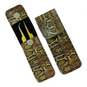 Juego de pinzas de extensión de pestañas de acero inoxidable de 2 piezas con puntas puntiagudas de impresión de papel para mejorar las cejas - Product Image 3