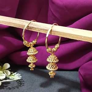 Pendientes Jhumka Indios Efulgenz para Mujer, Pendientes de Aro en Tono Dorado, Estilo Dubái, Joyería de Boda en Tono Dorado - Product Image 2