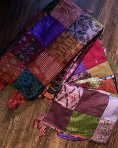 Mejor indio Vintage Boho Hippie algodón cortina decorativa hecha a mano seda Sari tela Patchwork ligero personalizable Color - Product Image 3