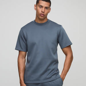 Nuevo diseño personalizado Logo Slate Regular Fit camiseta de hombre y conjunto corto conjunto de 2 piezas gimnasio entrenamiento playa y ropa de calle camiseta para hombres - Product Image 3