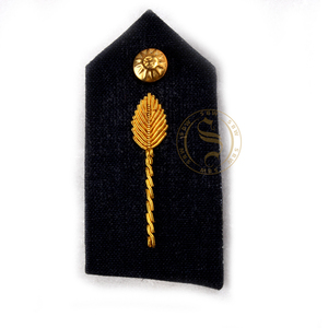 Écusson à col de chemise Gorget brodé OEM avec fil de fer blanc doré décoré de strass Clips en laiton Type de tissu feutre - Product Image 1
