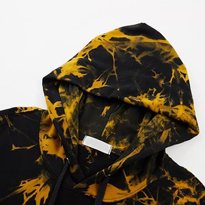 Sweat-shirt à capuche unisexe pour homme de haute qualité, imprimé tie-dye, hiver, polyester/coton, polaire, uni - Product Image 4
