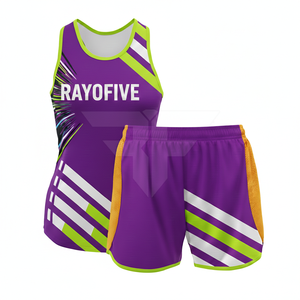 Uniforme Deportivo al por Mayor para Atletismo, Transpirable, Antibacteriano, 100% Poliéster, Sin Mangas, Uniforme Personalizado - Product Image 3