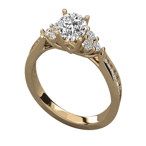 Anillo de Compromiso con Halo de Diamantes Redondos para Ella - Product Image 5