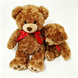 Unique plush <b>valentine</b> gift teddy bear plush, anniversary brown teddy bear with red bow, nursery <b>decor</b> classic teddy bear - Product Image 4