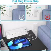 Putih 6.5 kaki Multi-Plug kabel ekstensi 15 AMP/1200 Joules Surge Protector Power Strip 4 soket listrik Outlet Extender Plug
