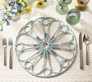 Napperon en rotin tissé à la main rond assiette de chargeur de Table en osier naturel pour Table à manger décoration de la maison fabriqué au Vietnam - Product Image 3